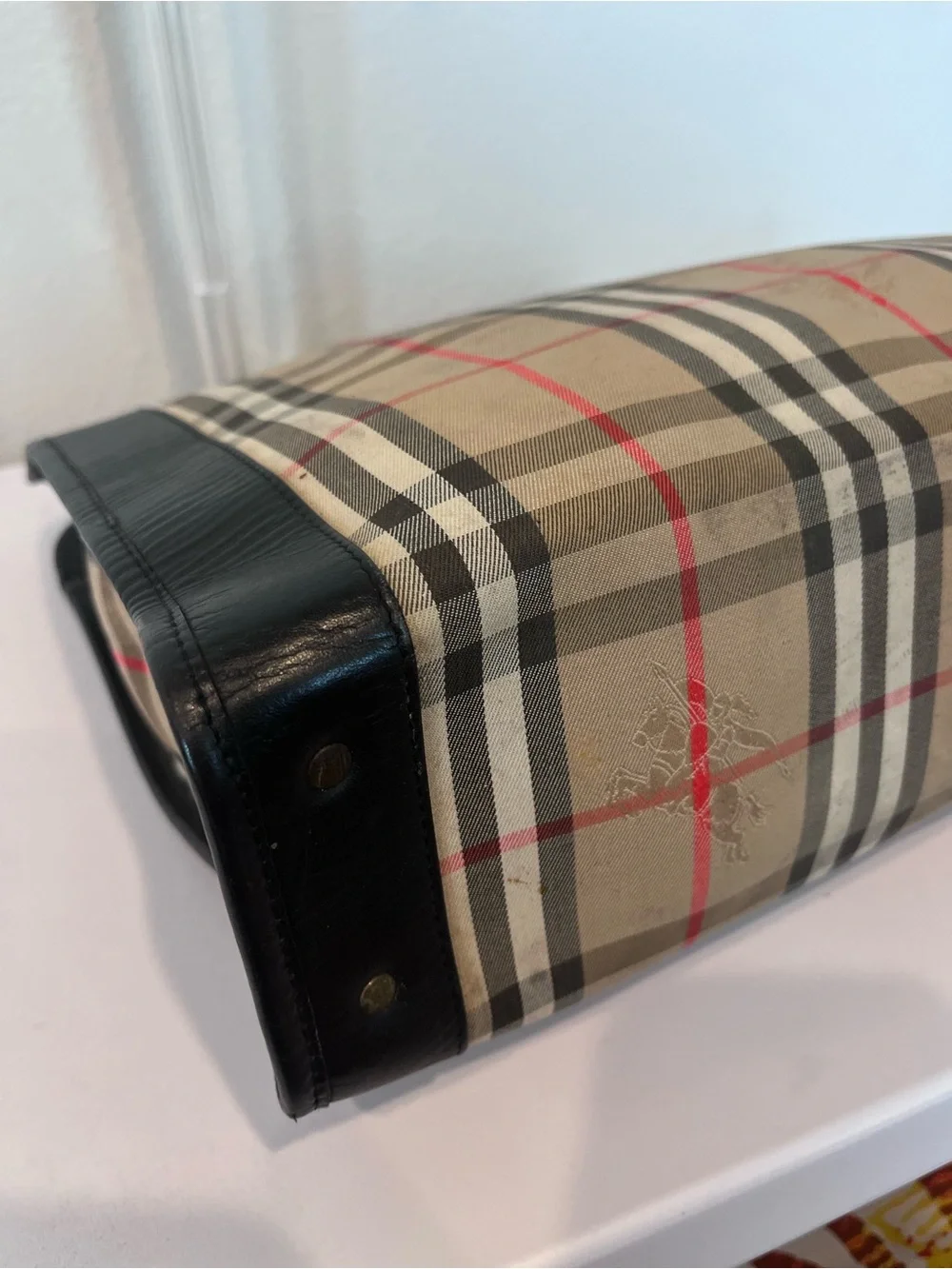 BURBERRY VINTAGE UNISEX TOP HANDLE CHECK BAG